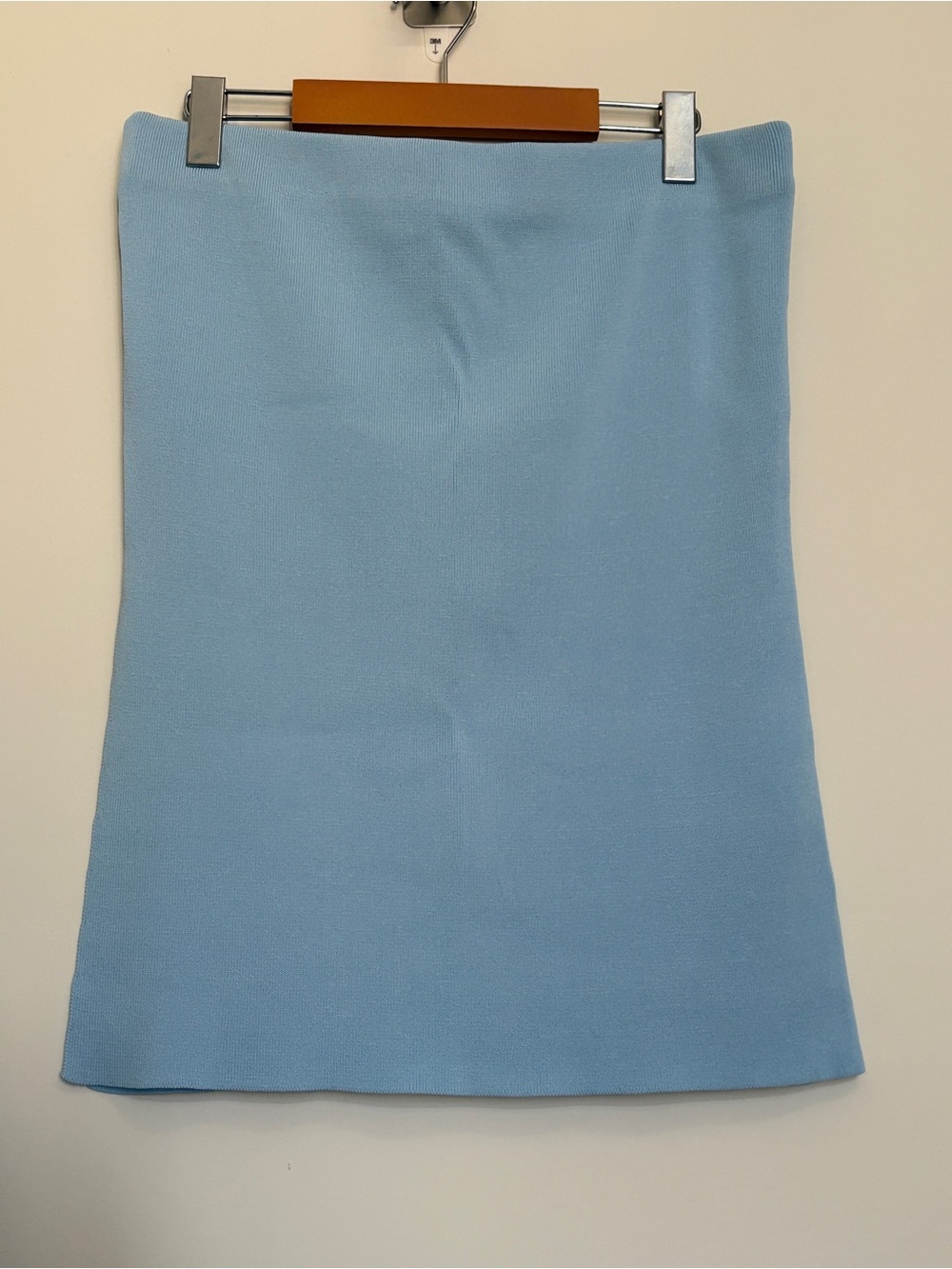 OAK + FORT Ribbed Tube Top Split Side Light Blue Knit SW-12279-W Size L